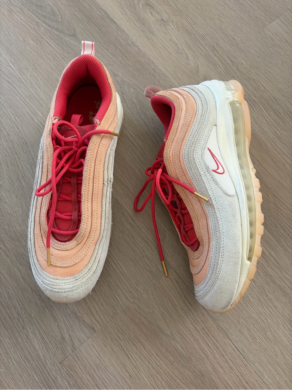 Nike Air Max 97 Orange Chalk Cashmere Sneakers Womens Size 10